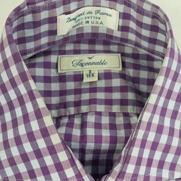 Faconnable Spread Collar Pocket Logo Tag 15R Shirt - Picture 4 of 4